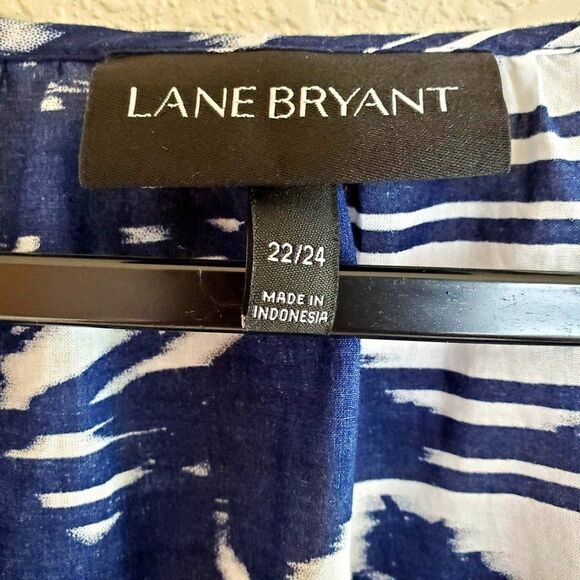 Lane Bryant Womens Top Blue 22/24 Boho Peasant Plus Size 2X - Picture 3 of 9